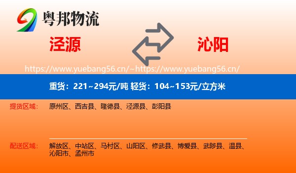 泾源到沁阳市物流