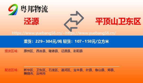 泾源到卫东区物流