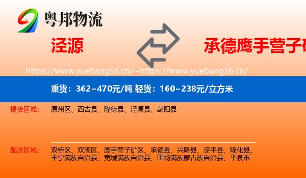 泾源到鹰手营子矿区物流