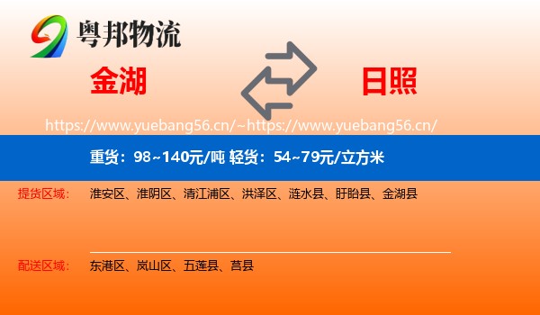 金湖县到日照物流专线