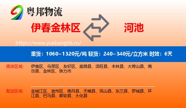 伊春金林区到河池物流专线名片