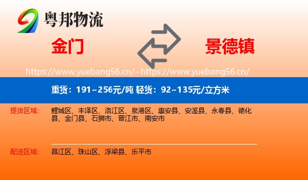 金门县到景德镇物流专线