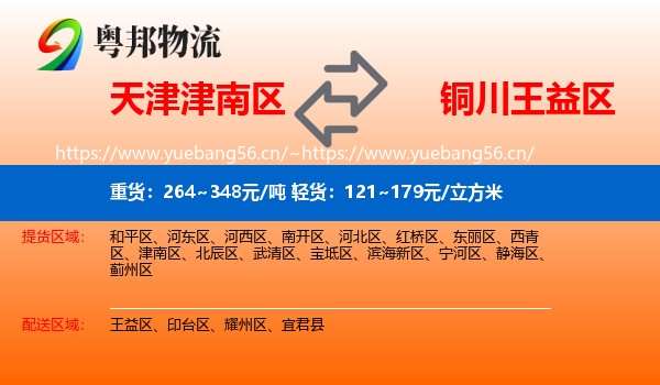 天津津南区到王益区物流