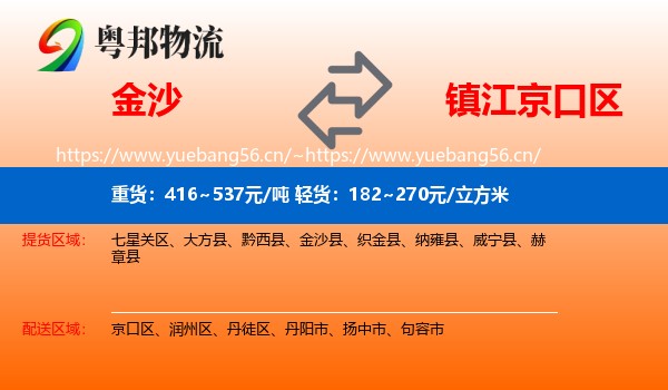 金沙到京口区物流