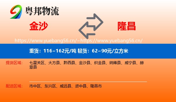 金沙到隆昌市物流