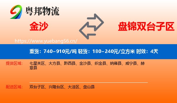 金沙到双台子区物流专线名片