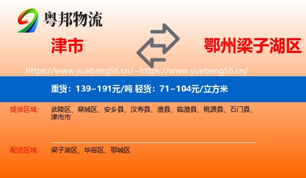 津市到梁子湖区物流