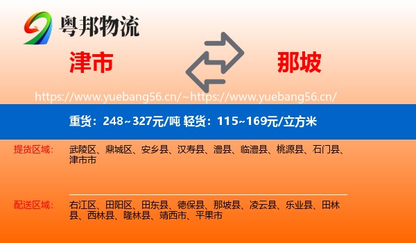 津市到那坡县物流