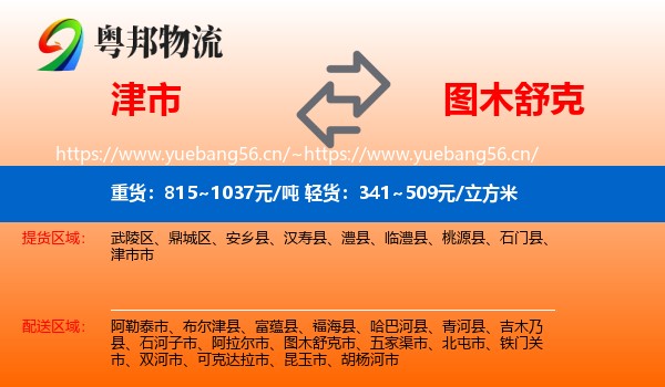 津市到图木舒克市物流