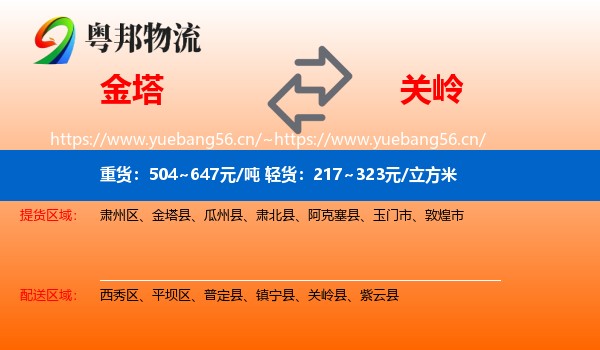 金塔到关岭县物流