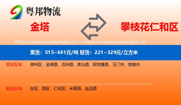 金塔到仁和区物流