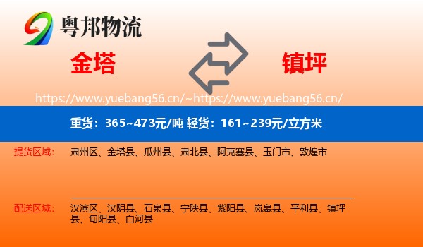 金塔到镇坪县物流