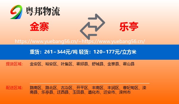 金寨到乐亭县物流