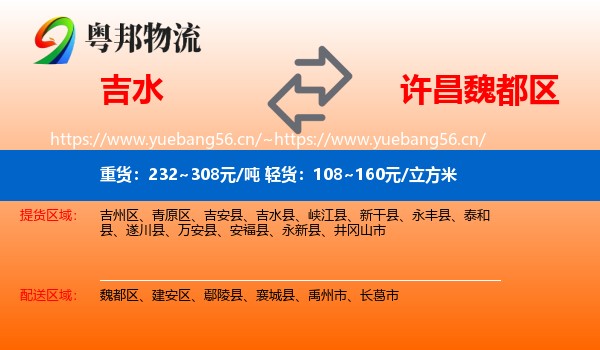 吉水到魏都区物流