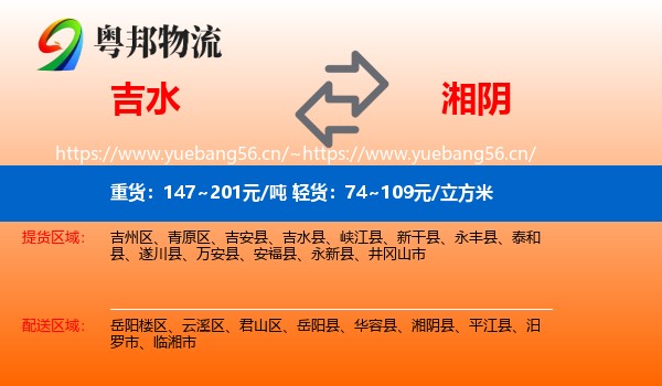 吉水到湘阴县物流