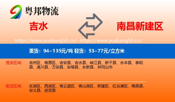 吉水到新建区物流