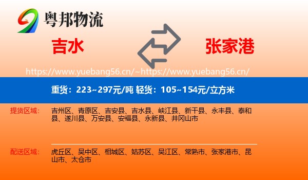 吉水到张家港市物流
