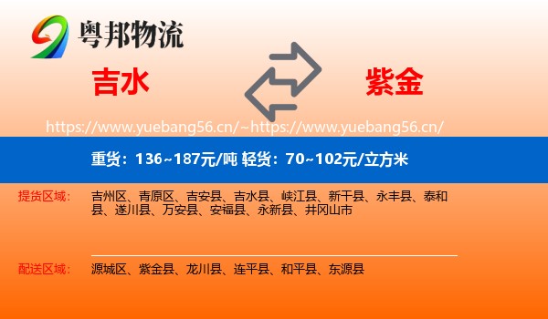吉水到紫金县物流