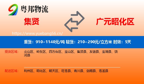 集贤到昭化区物流 集贤到昭化区物流专线名片