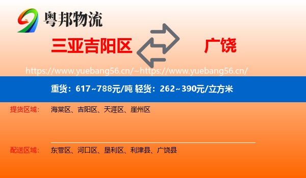 三亚吉阳区到广饶县物流