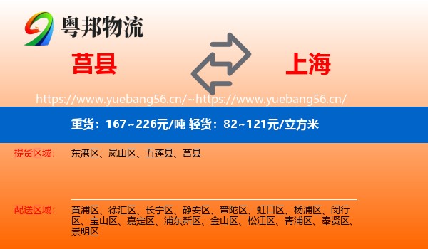 莒县到上海物流专线