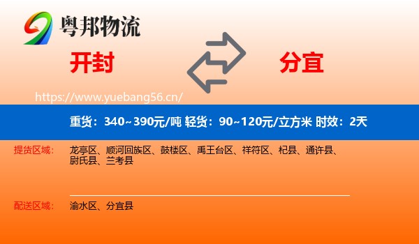 开封到分宜县物流专线名片