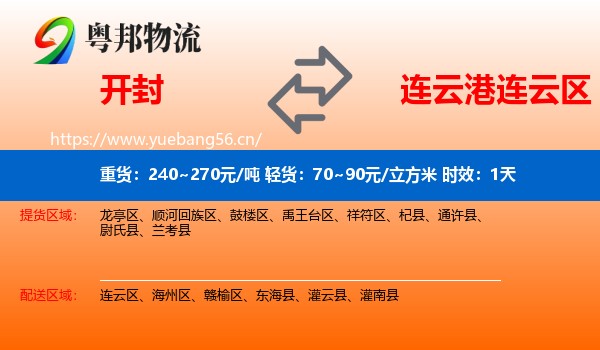 开封到连云区物流专线名片