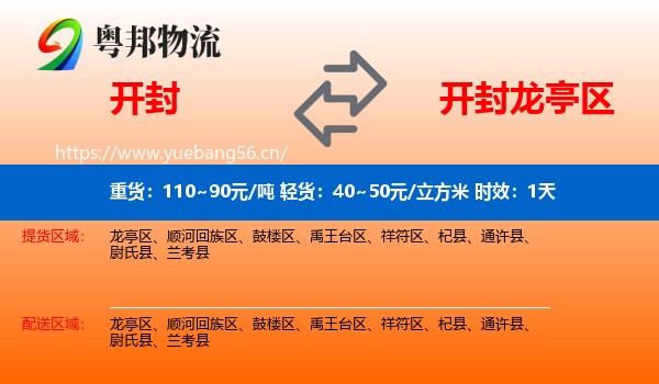 开封到龙亭区物流专线名片