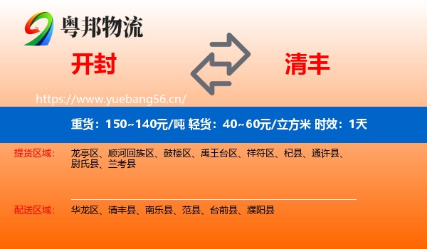 开封到清丰县物流专线名片