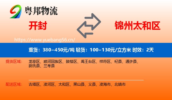 开封到太和区物流专线名片