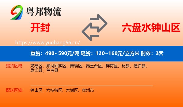 开封到钟山区物流专线名片