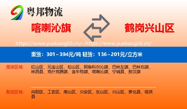 喀喇沁旗到兴山区物流专线