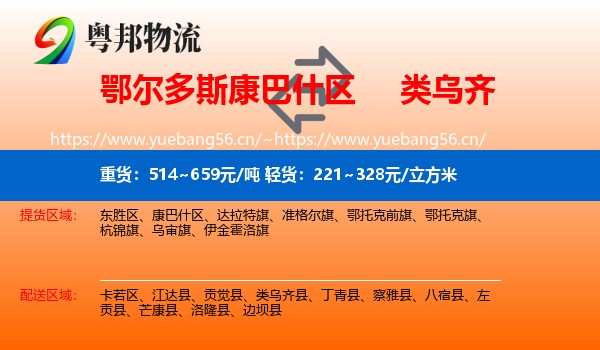 鄂尔多斯康巴什区到类乌齐县物流