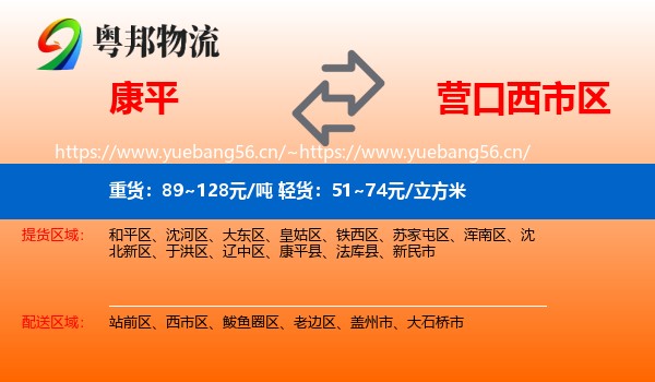 康平县到西市区物流专线