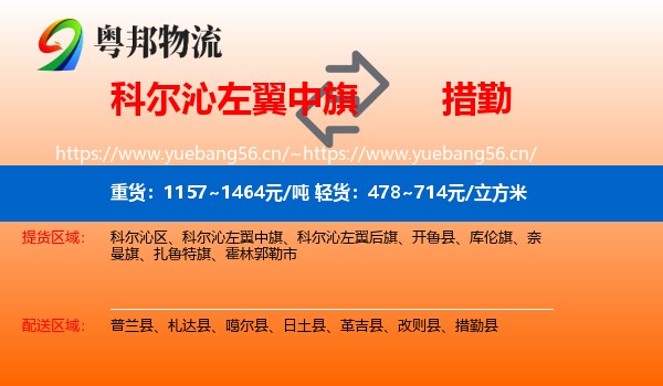 科尔沁左翼中旗到措勤县物流