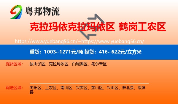 克拉玛依克拉玛依区到工农区物流