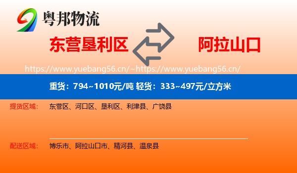 东营垦利区到阿拉山口市物流