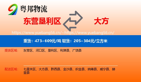 东营垦利区到大方县物流