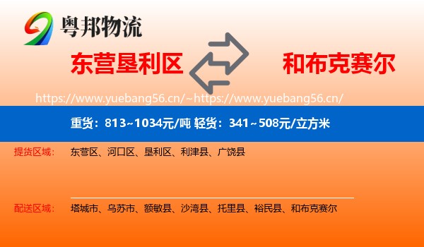 东营垦利区到和布克赛尔物流