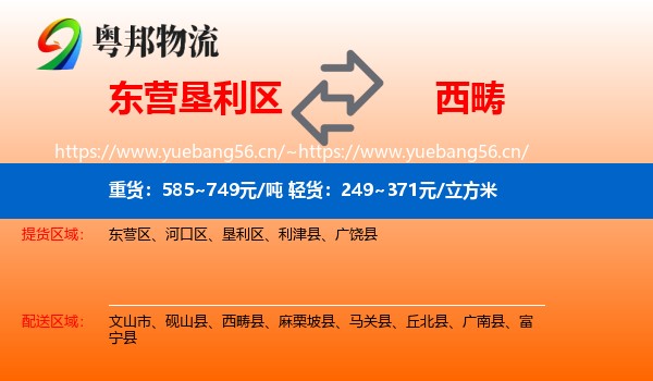 东营垦利区到西畴县物流