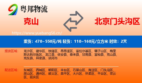 克山到门头沟区物流专线名片