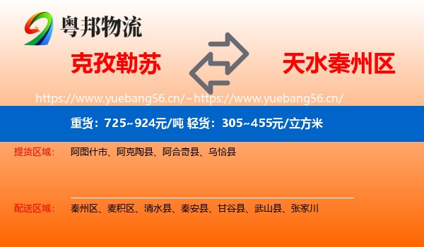 克孜勒苏到秦州区物流