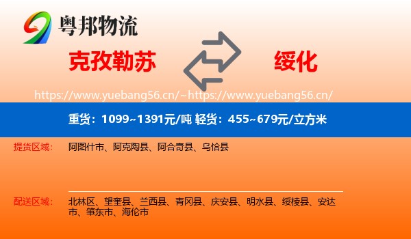 克孜勒苏到绥化物流专线