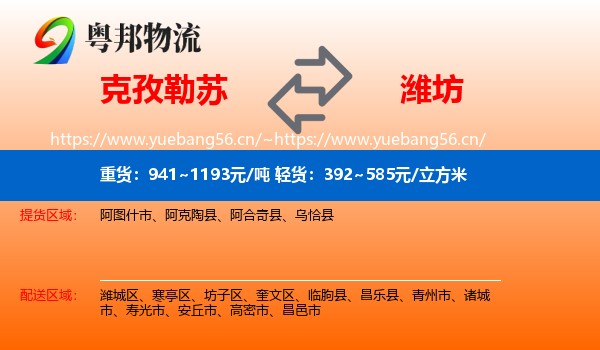 克孜勒苏到潍坊物流专线