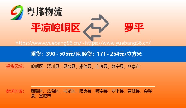 平凉崆峒区到罗平县物流