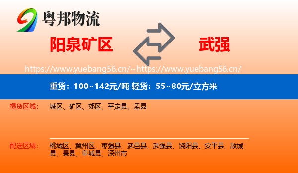 阳泉矿区到武强县物流
