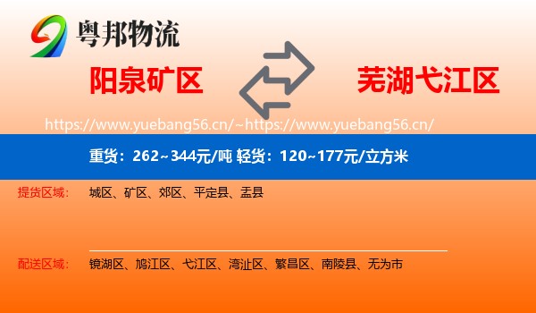 阳泉矿区到弋江区物流