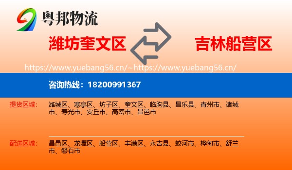 潍坊奎文区到船营区物流