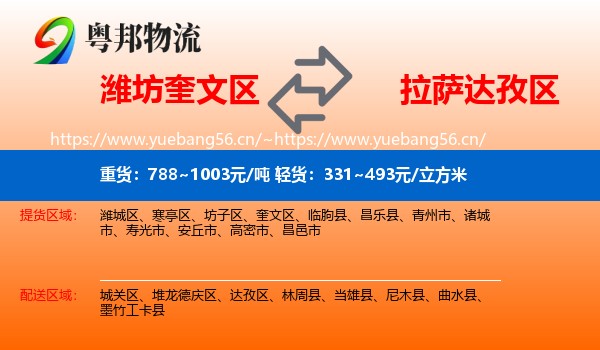 潍坊奎文区到达孜区物流