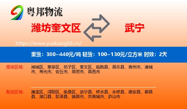潍坊奎文区到武宁县物流专线名片